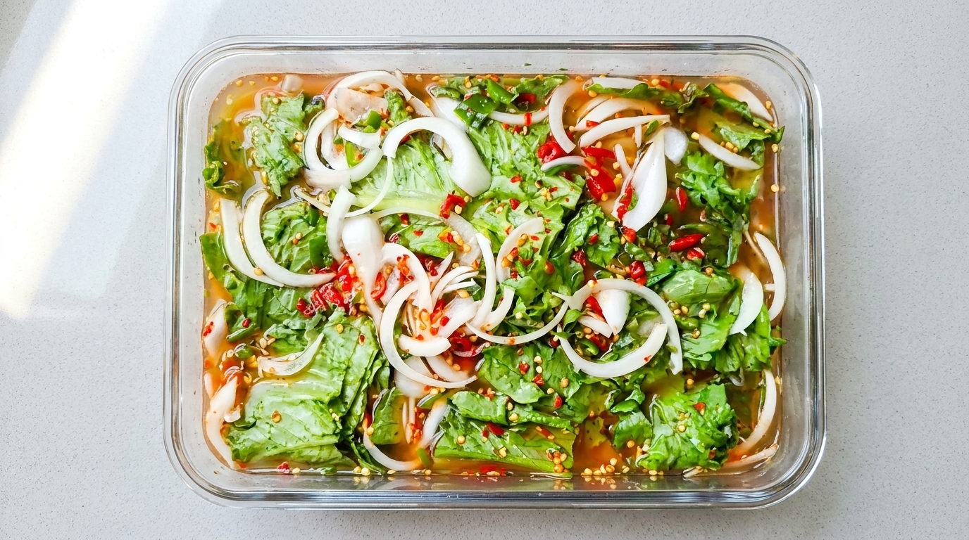 Kimchi d'Acqua di Lattuga Coreano (Sangchu Mul-Kimchi) Rinfrescante