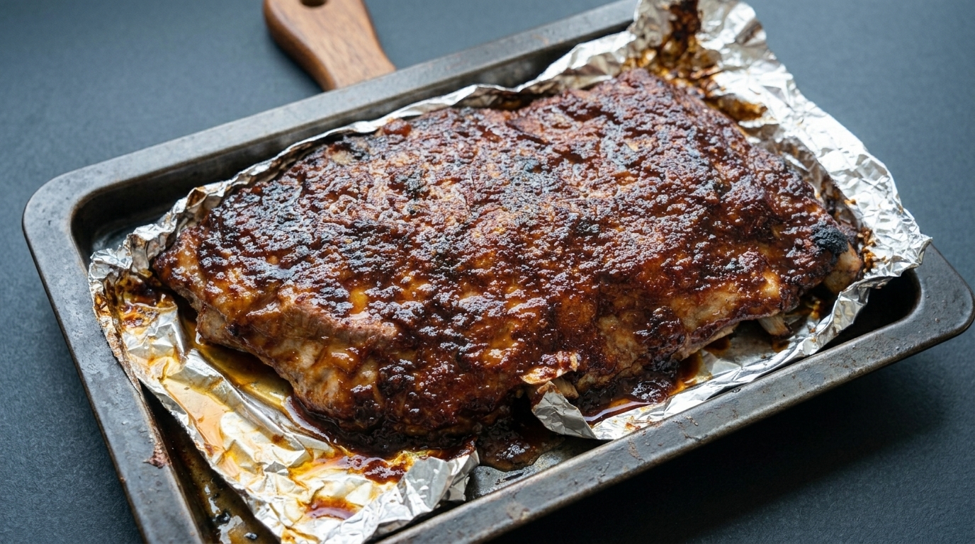 Costine BBQ in Stile Americano con Pane di Mais