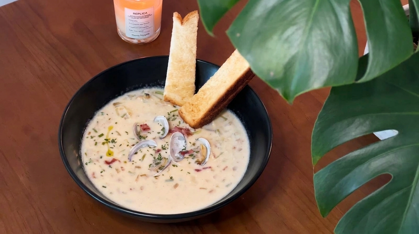 Zuppa di Vongole Cremosa (Clam Chowder) - Ricetta Classica