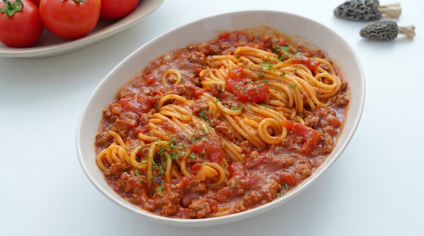 Spaghetti al Ragù di Manzo e Tartufo Nero: Un Tocco Gourmet Veloce