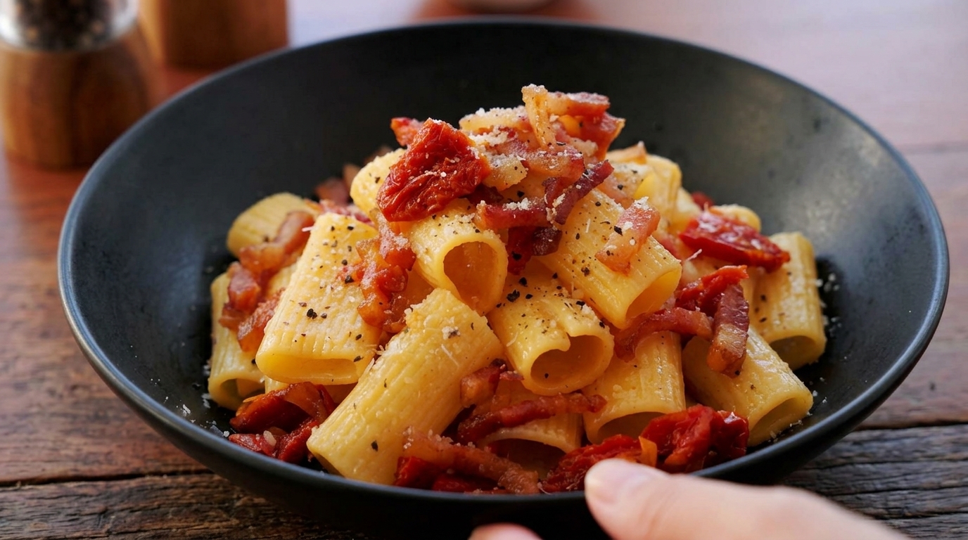 Rigatoni al Guanciale e Pomodori Secchi