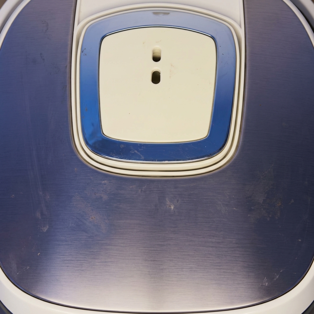 Il pannello frontale di un cuociriso moderno con il coperchio chiuso.