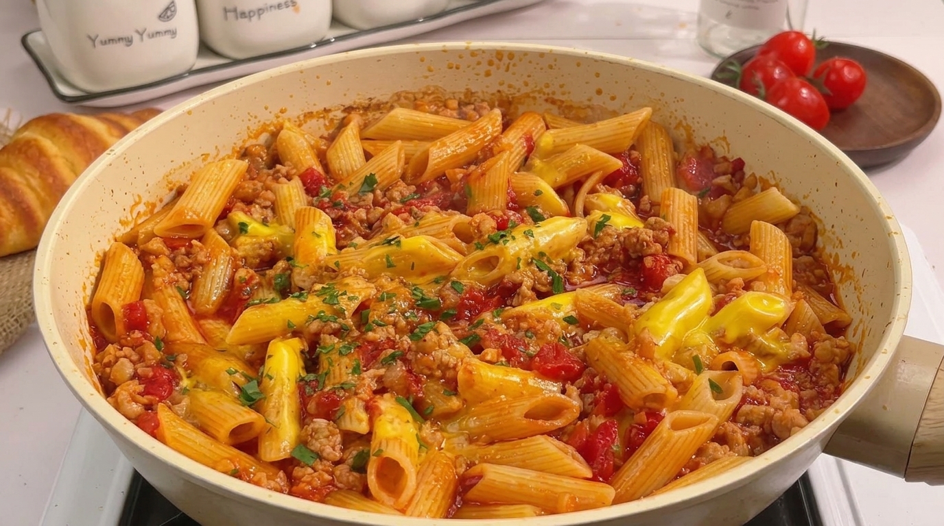 Penne Filanti al Pomodoro e Macinato di Maiale