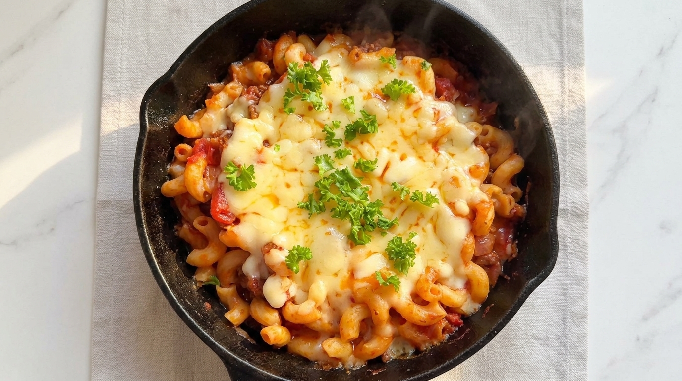 Maccheroni in Padella con Ragù e Mozzarella Filante