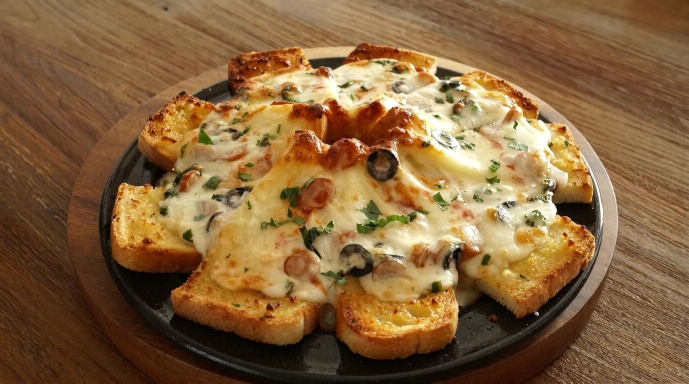 Pizza di Pane all'Aglio Pull-Apart