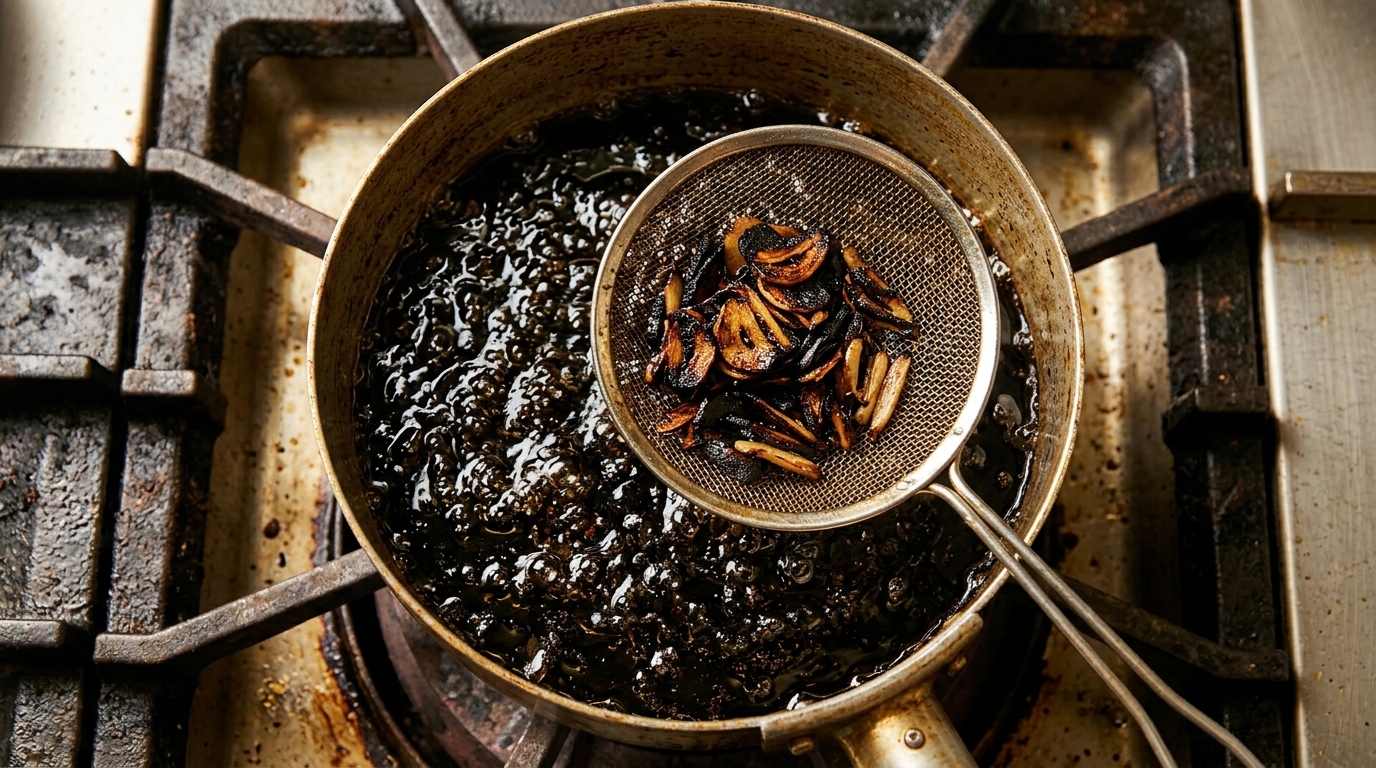 Olio all'Aglio Nero Giapponese (Mayu) Autentico