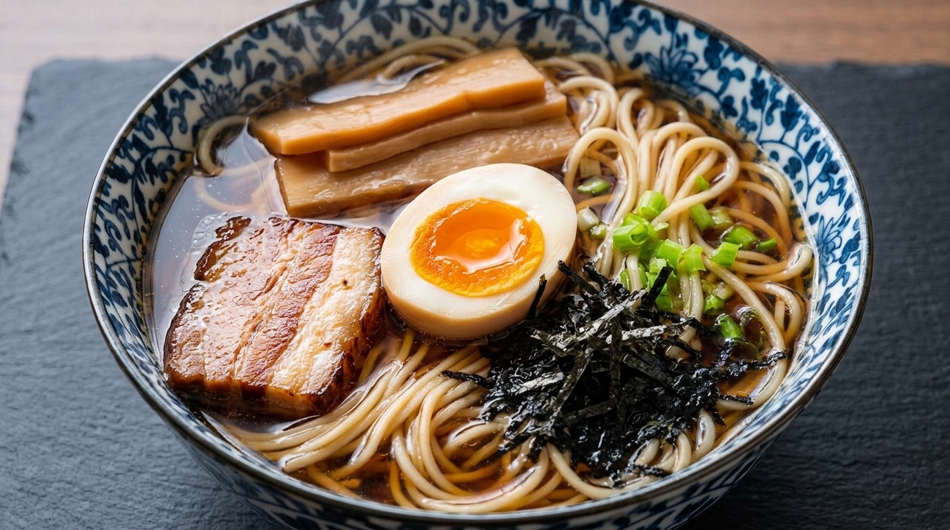 Ramen Giapponese alla Soia (Shoyu Ramen) Rapido e Autentico