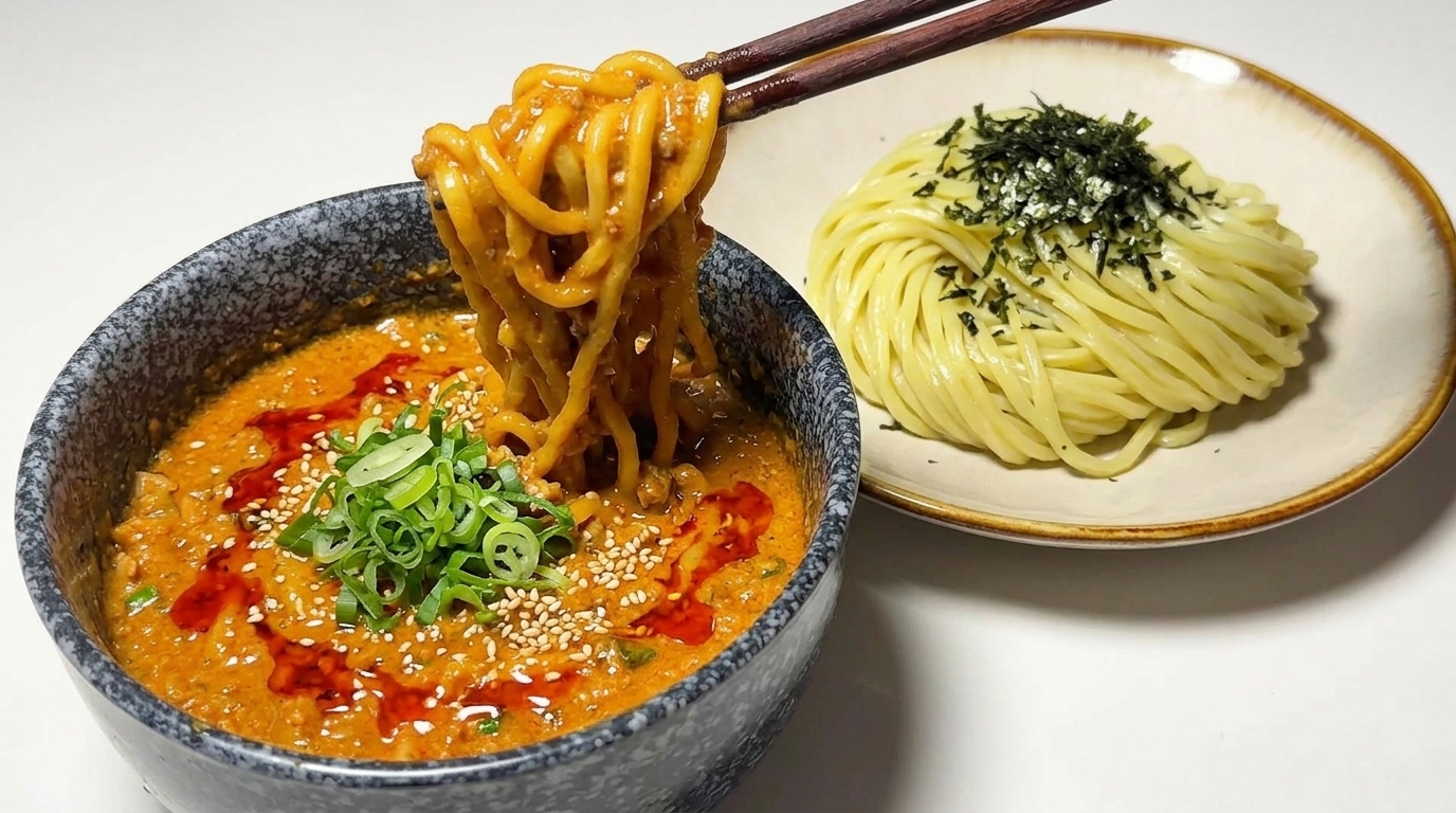 Tsukemen cremoso al miso e latte di soia