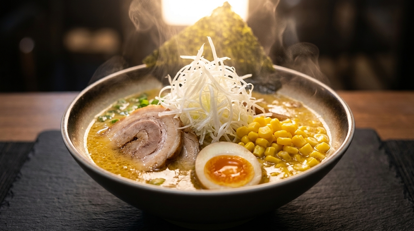 Autentico Miso Ramen Giapponese con Chashu Fatto in Casa