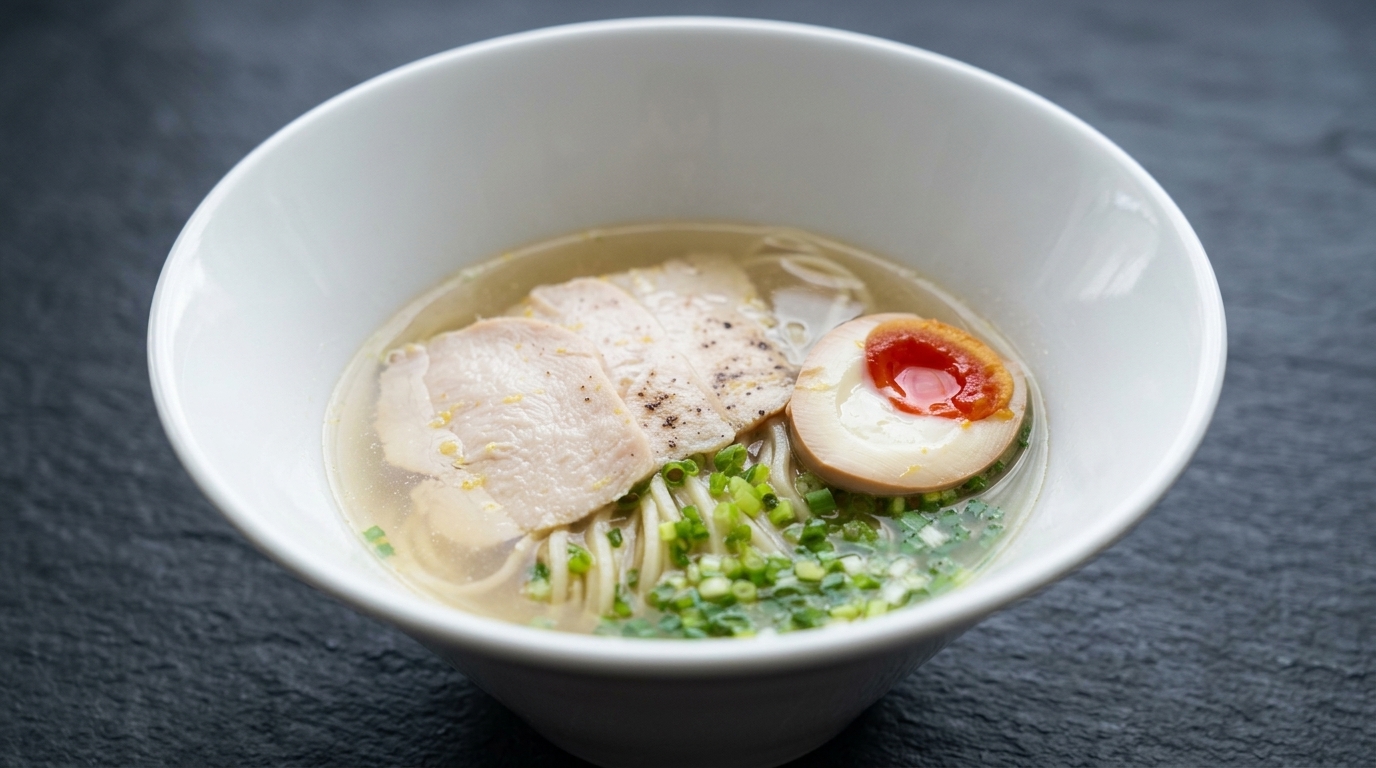 Chicken Shio Ramen con Chashu a Bassa Temperatura