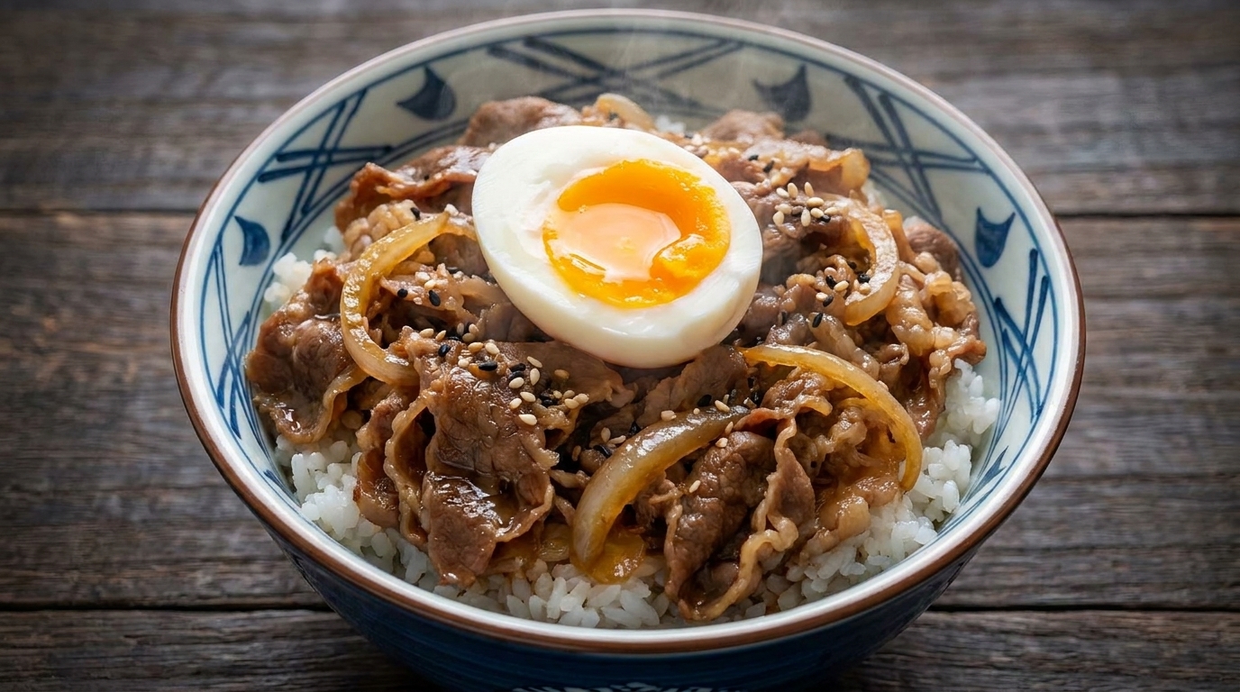 Gyudon: la Ciotola di Manzo Giapponese con Uovo Onsen