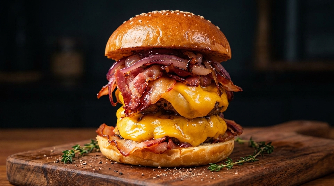 L'Ultimo Double Bacon Cheeseburger Fatto in Casa