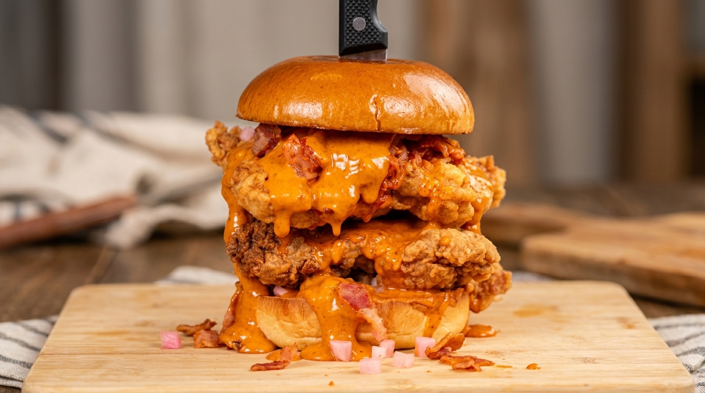 Burger di Pollo Fritto alla Crema Piccante Coreana