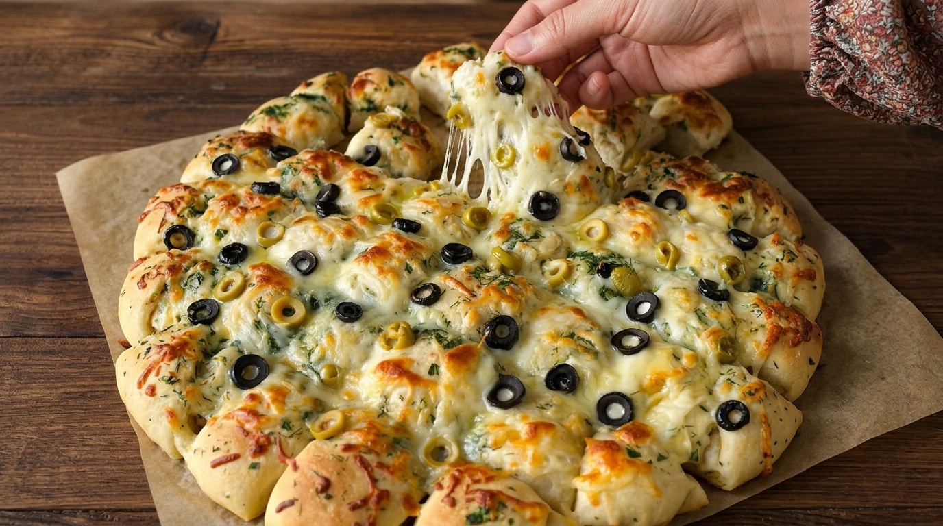 Pizza all'Aglio e Formaggio Fatta in Casa (Pull-Apart)