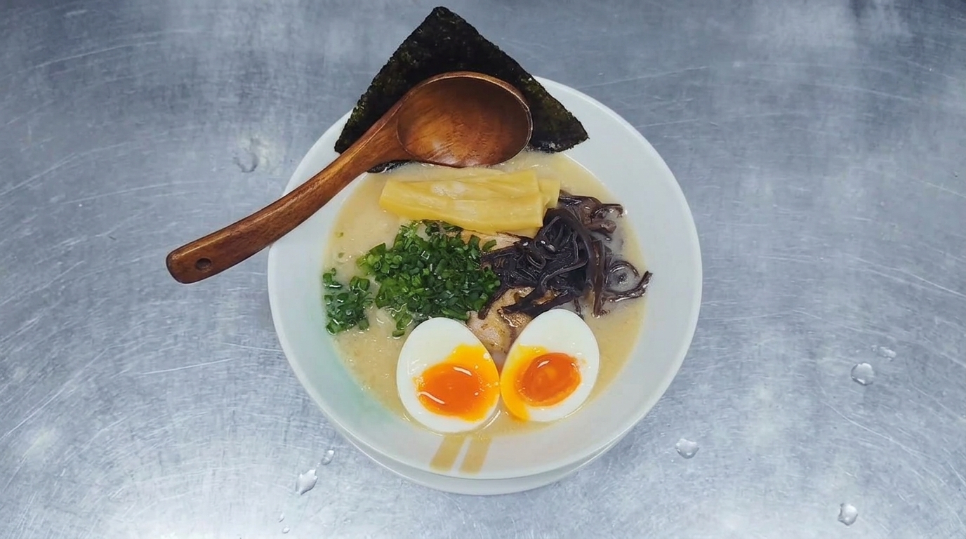 Ramen Tonkotsu Autentico (Zuppa di Noodles con Brodo di Maiale)