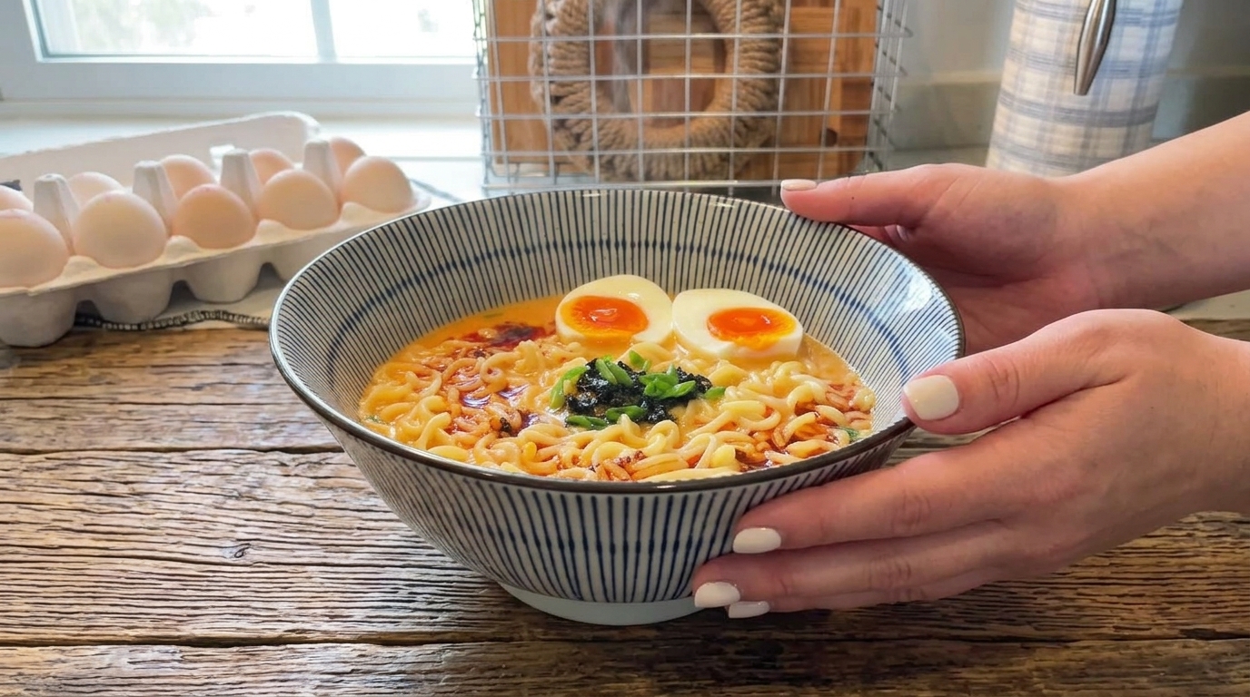 Ramen Tonkotsu Cremoso e Veloce con Uova Barzotte