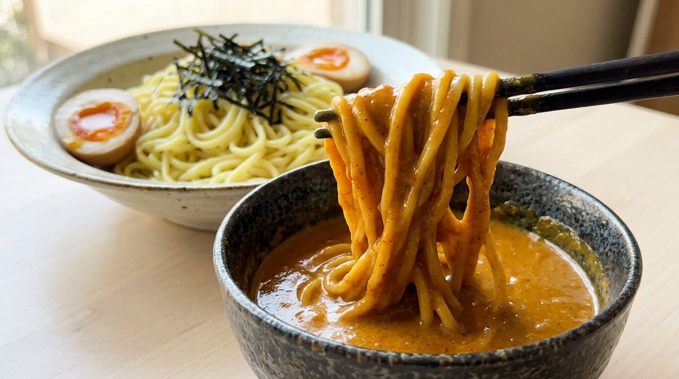 Ramen Freddi da Intingere al Curry Giapponese (Curry Tsukemen)