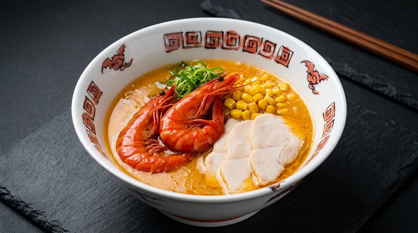 Ramen Dorato ai Gamberi (Ebi Tonkotsu Ricco)
