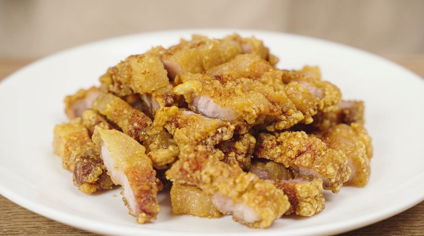 Pancetta di Maiale Fritta all'Aglio Extra Croccante