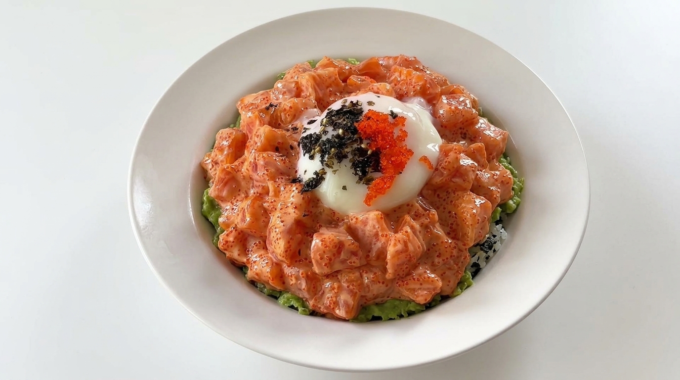 Bowl di Riso con Salmone Cremoso e Avocado (Salmon Donburi)