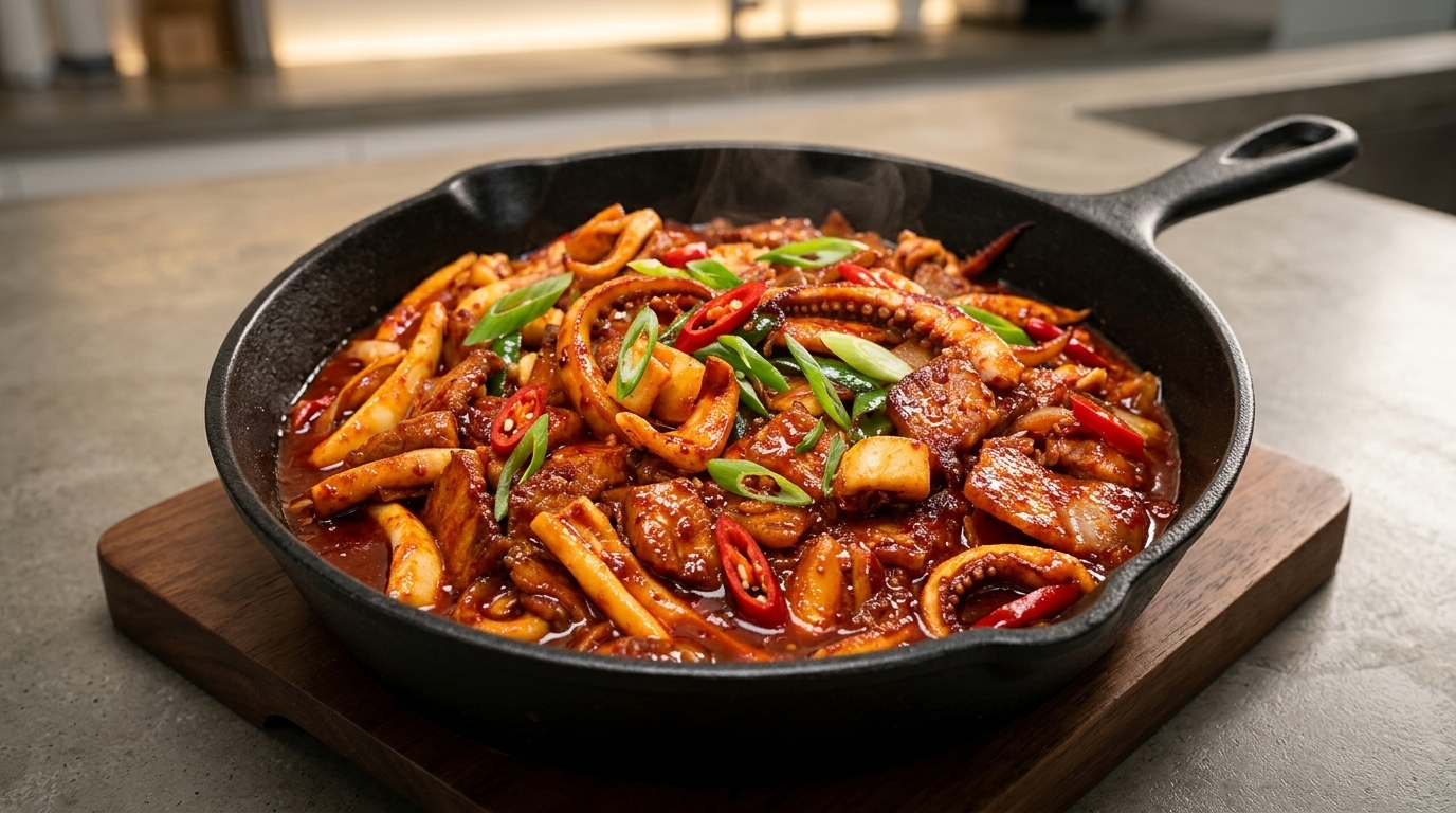 Osam Bulgogi: Calamari e Pancetta di Maiale Piccanti alla Coreana