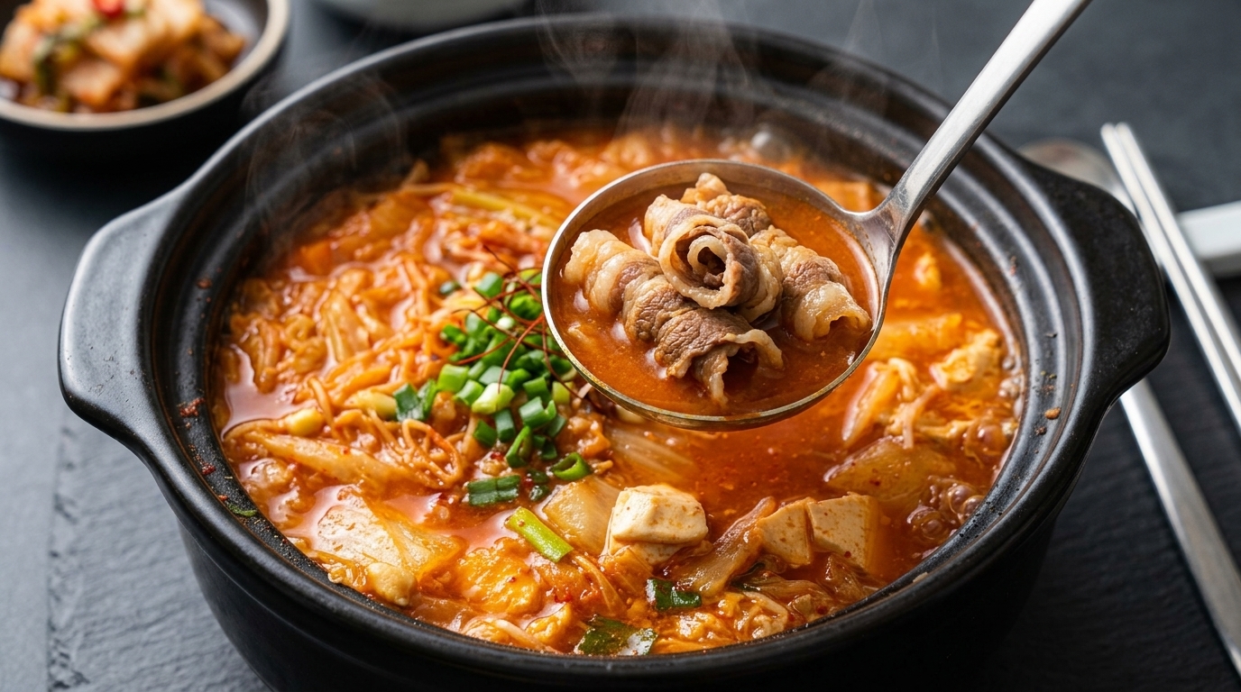 Zuppa Coreana di Kimchi e Manzo (Kimchi-jjigae)
