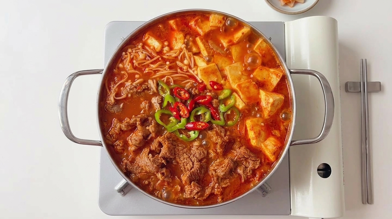 Stufato Coreano di Kimchi con Manzo e Tofu (Kimchi Jjigae)