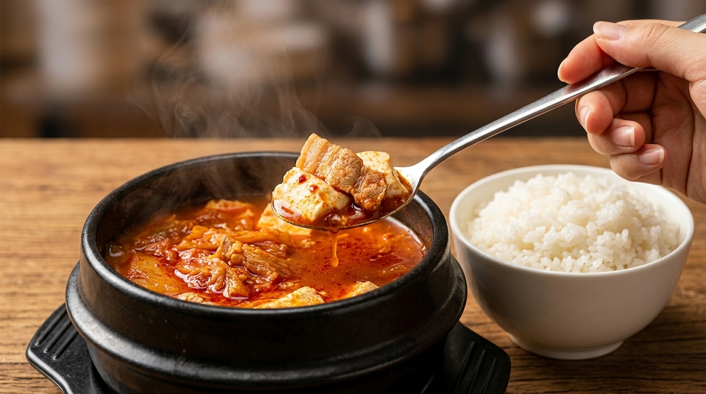 Kimchi Jjigae Autentico (Zuppa Coreana con Carne di Maiale e Kimchi)
