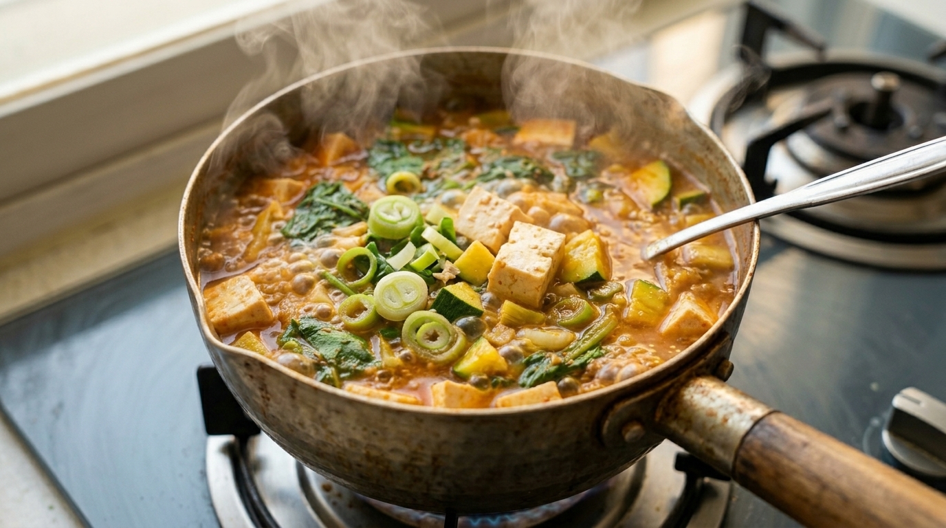 Zuppa Coreana Tradizionale di Pasta di Soia (Doenjang Jjigae)