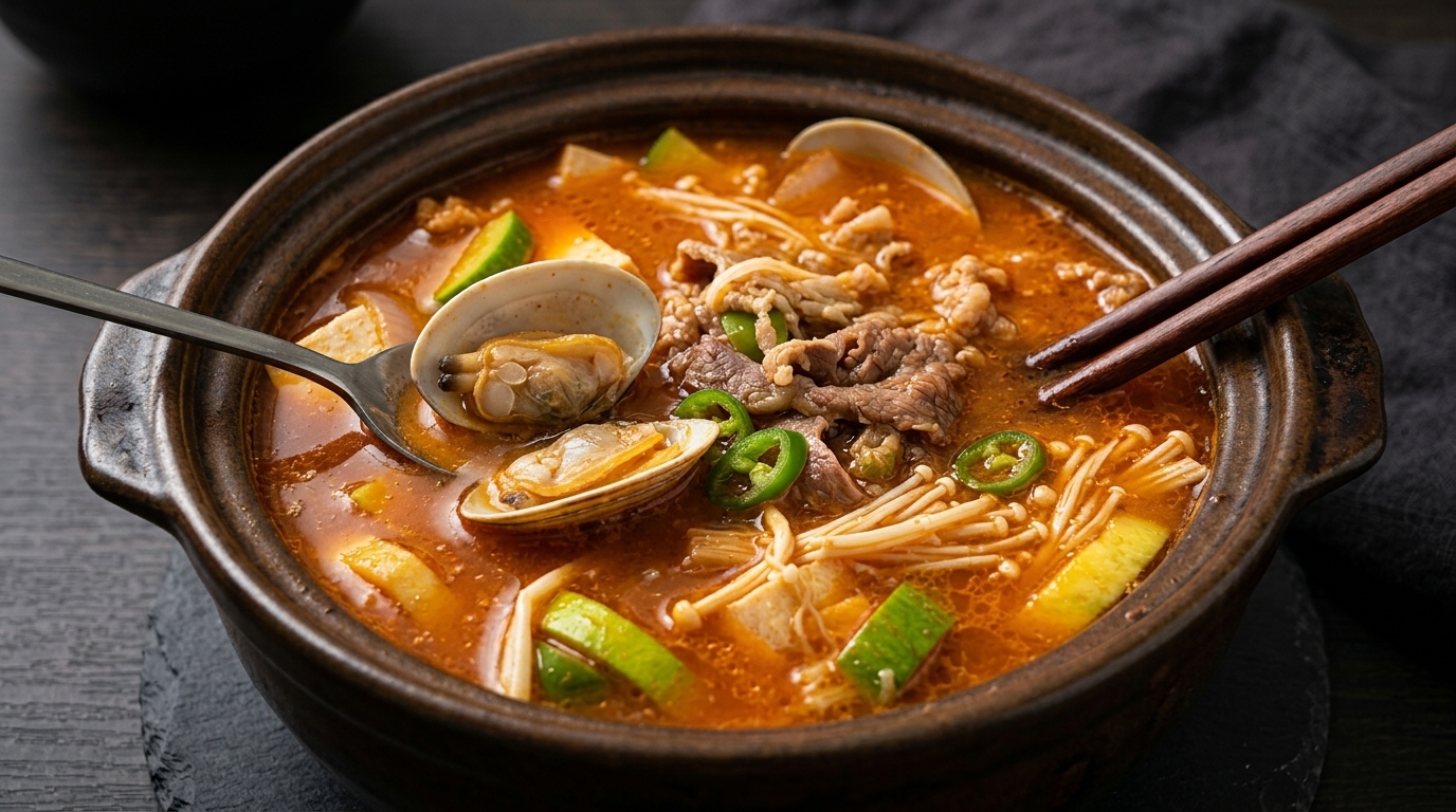 Doenjang Jjigae Classico: lo Stufato Coreano con Manzo e Vongole