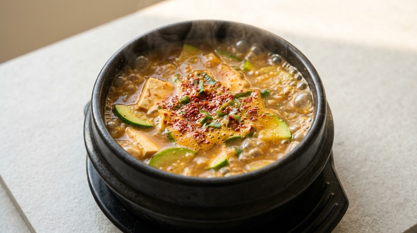 Autentico Stufato Coreano di Pasta di Soia (Doenjang Jjigae)