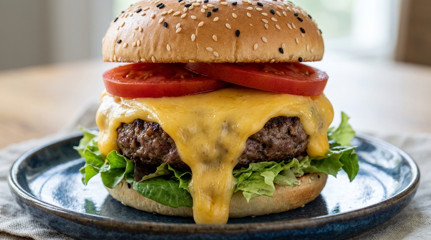 Classico Cheeseburger di Manzo Fatto in Casa