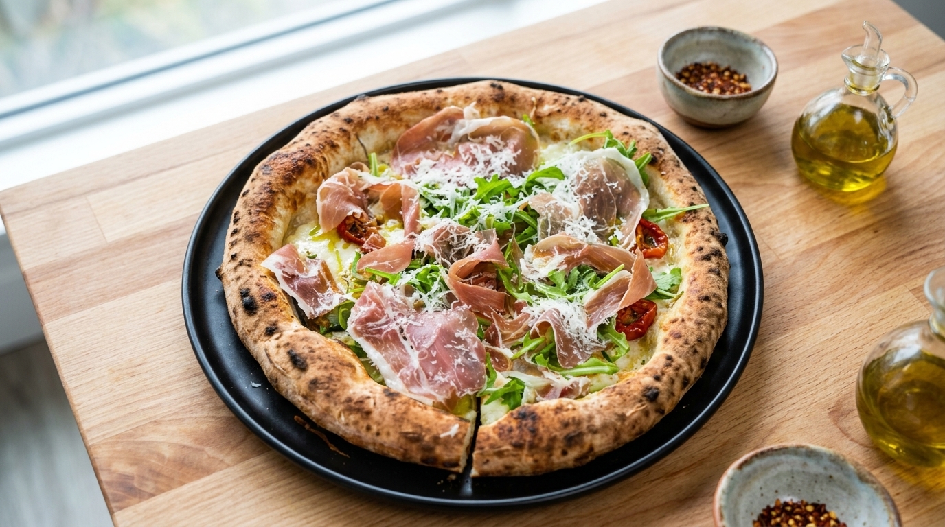 Pizza con Prosciutto Crudo e Rucola