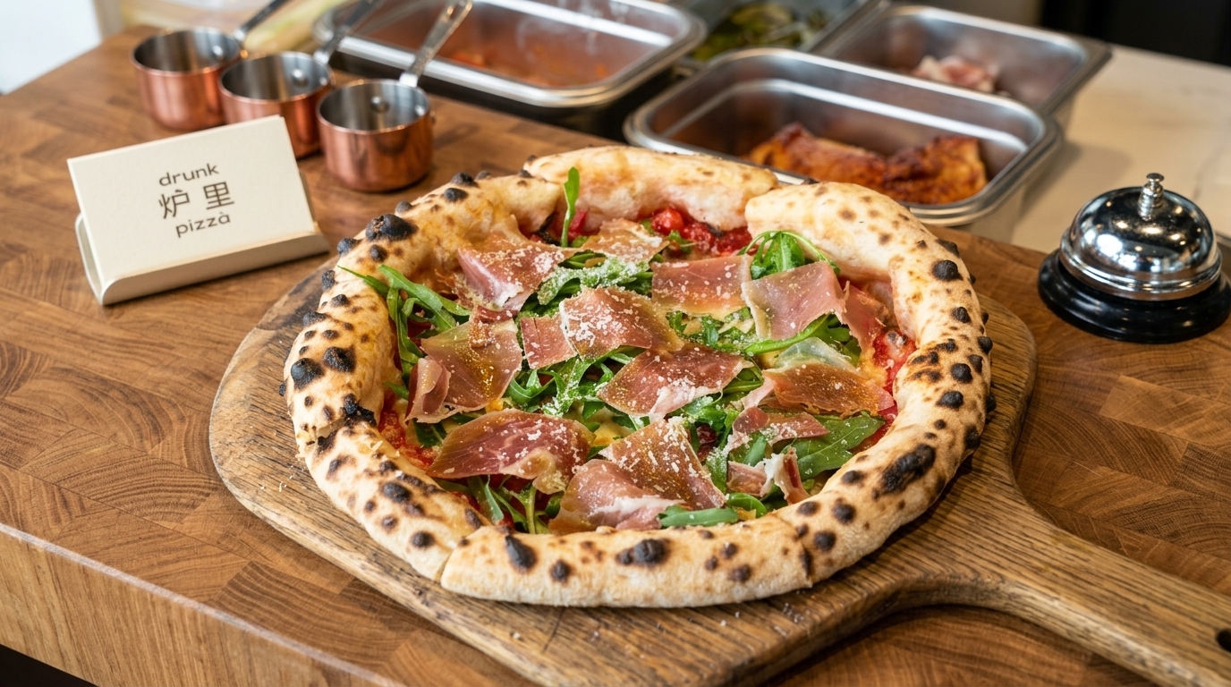 Pizza con Prosciutto e Rucola al Forno