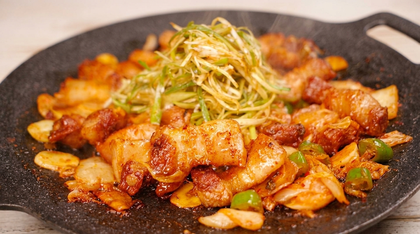 Pancetta di Maiale Saltata con Kimchi (Samgyeopsal-bokkeum)