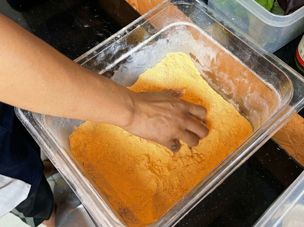 Primo piano di cipolle caramellate in padella che raggiungono la consistenza ricca, scura e densa di una marmellata.