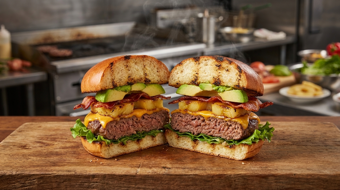 Hamburger Gourmet di Manzo con Avocado e Bacon