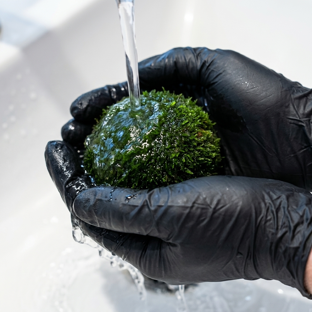 Primo piano di un avocado lavato sotto un getto dacqua corrente.
