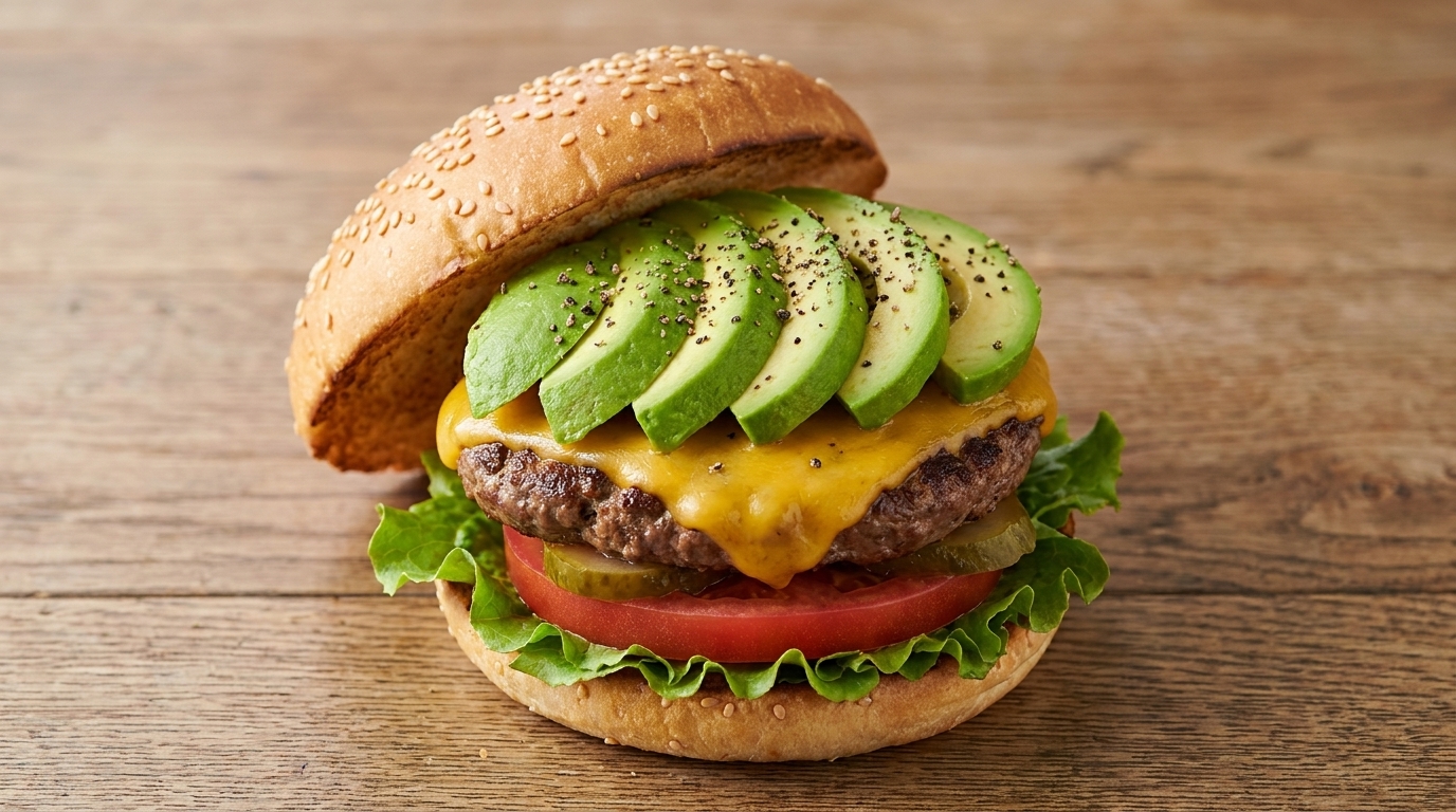 Classico Cheeseburger all'Avocado Fatto in Casa