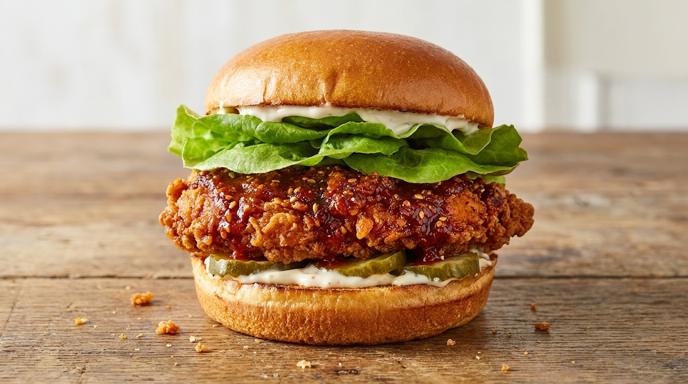 Burger di pollo fritto coreano croccante