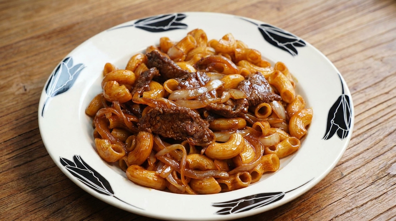 Maccheroni Saltati al Manzo