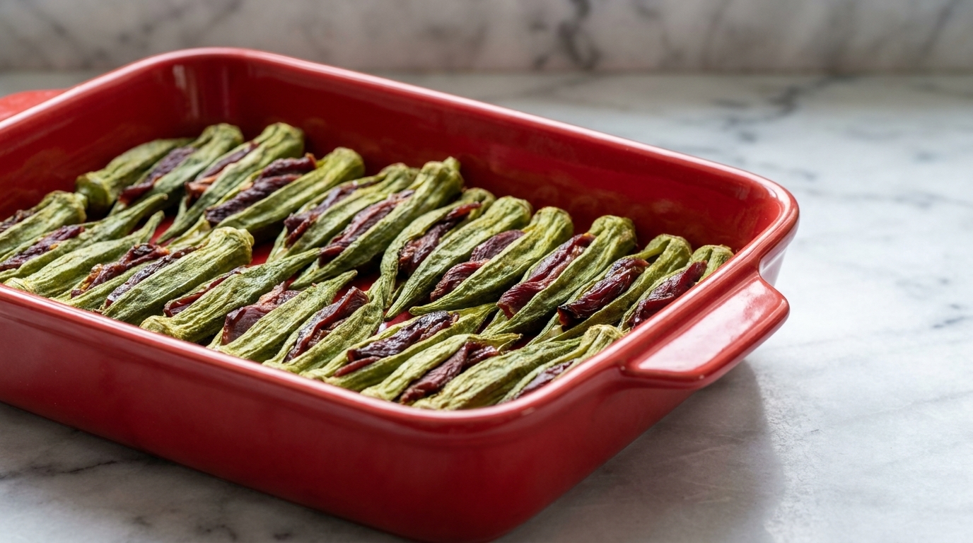Barchette di Okra e Carne d'Anatra Fatte in Casa per Cani