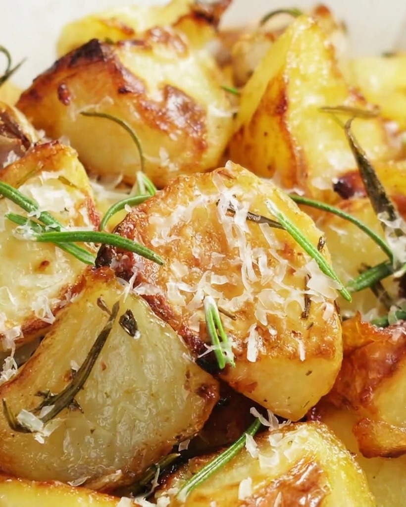 Tocchetti di patate in ammollo in acqua fredda.