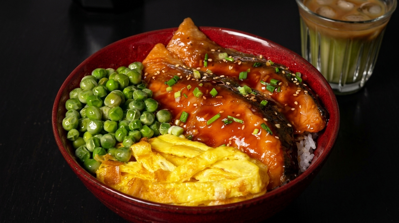 Ciotola di Riso con Salmone Teriyaki Fatto in Casa (Salmon Donburi)