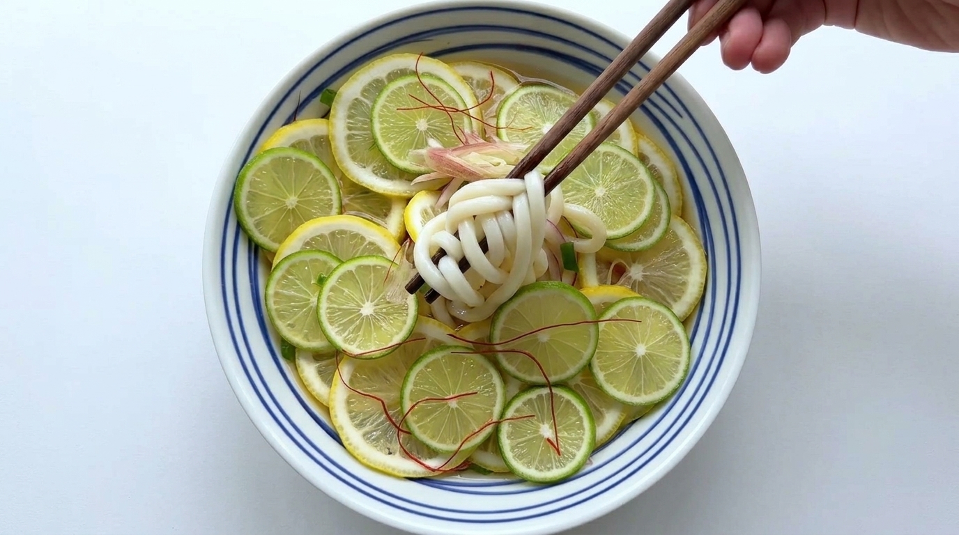 Udon Freddi al Limone Rinfrescanti con Vinaigrette allo Yuzu