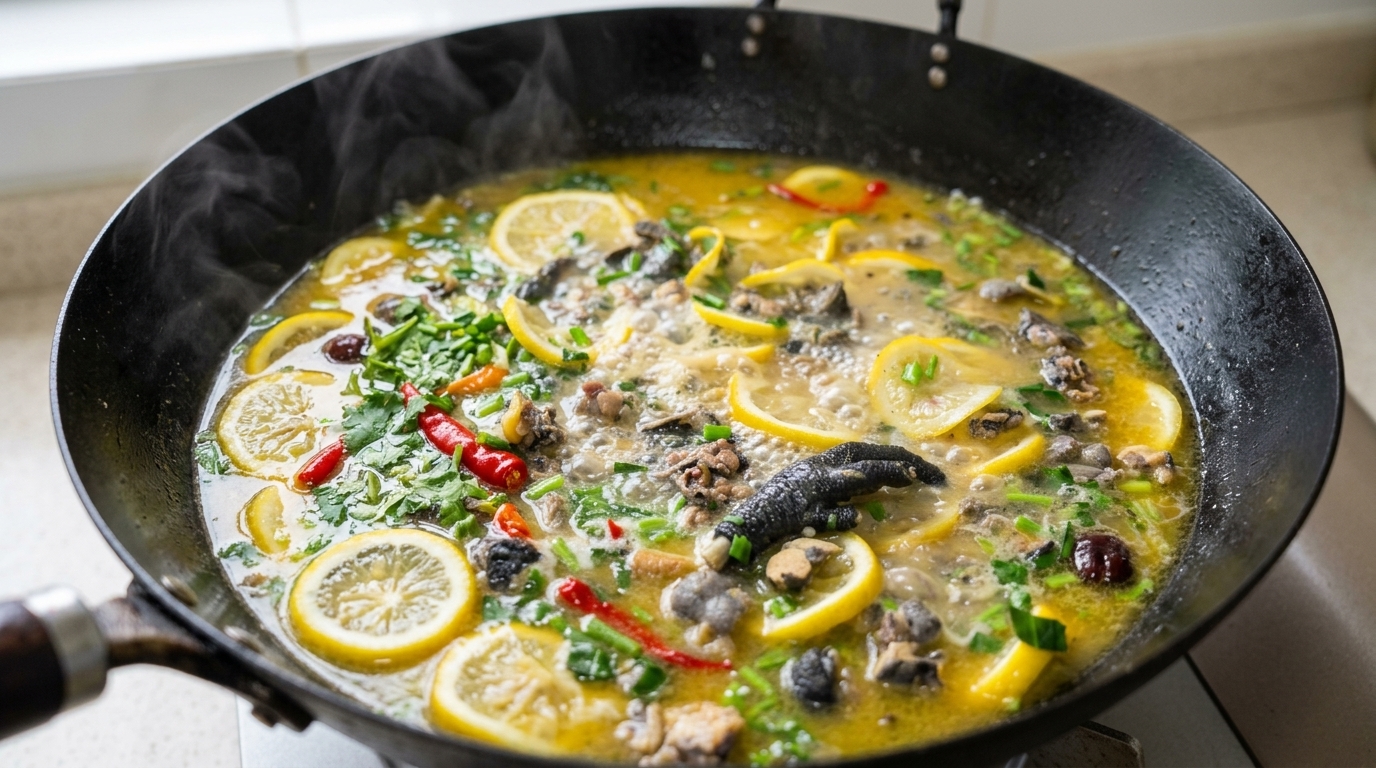 Zuppa Agropiccante di Pollo Moroseta al Limone