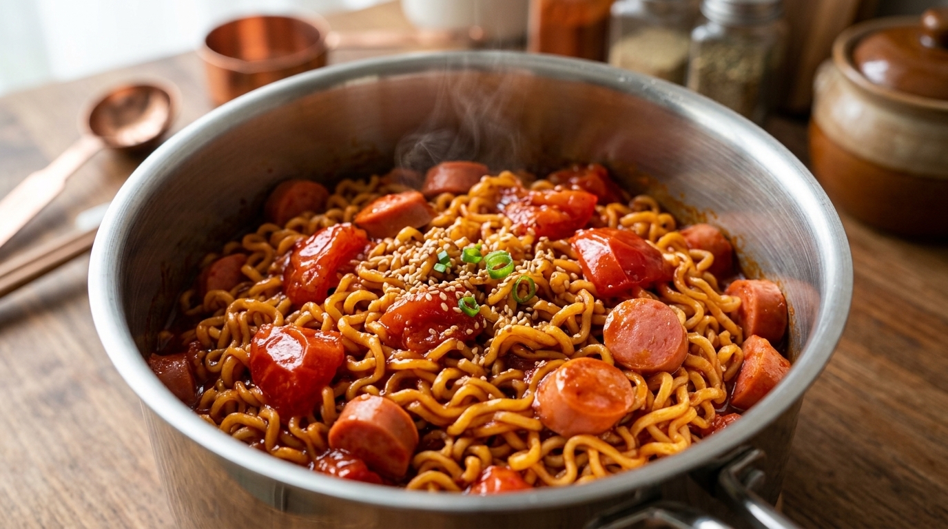 Ramen Buldak al Pomodoro e Wurstel
