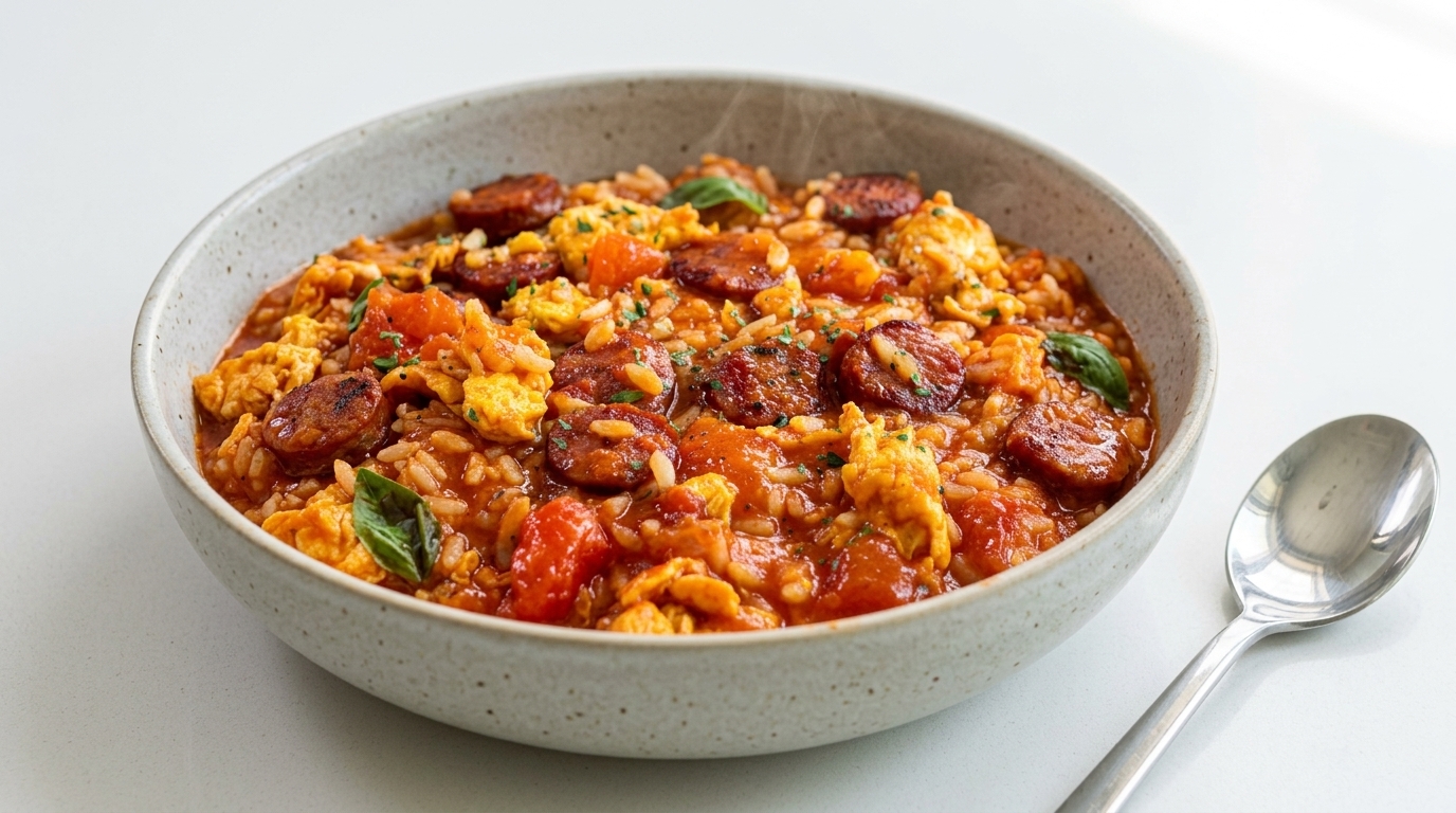 Riso Saltato con Pomodoro e Salsiccia