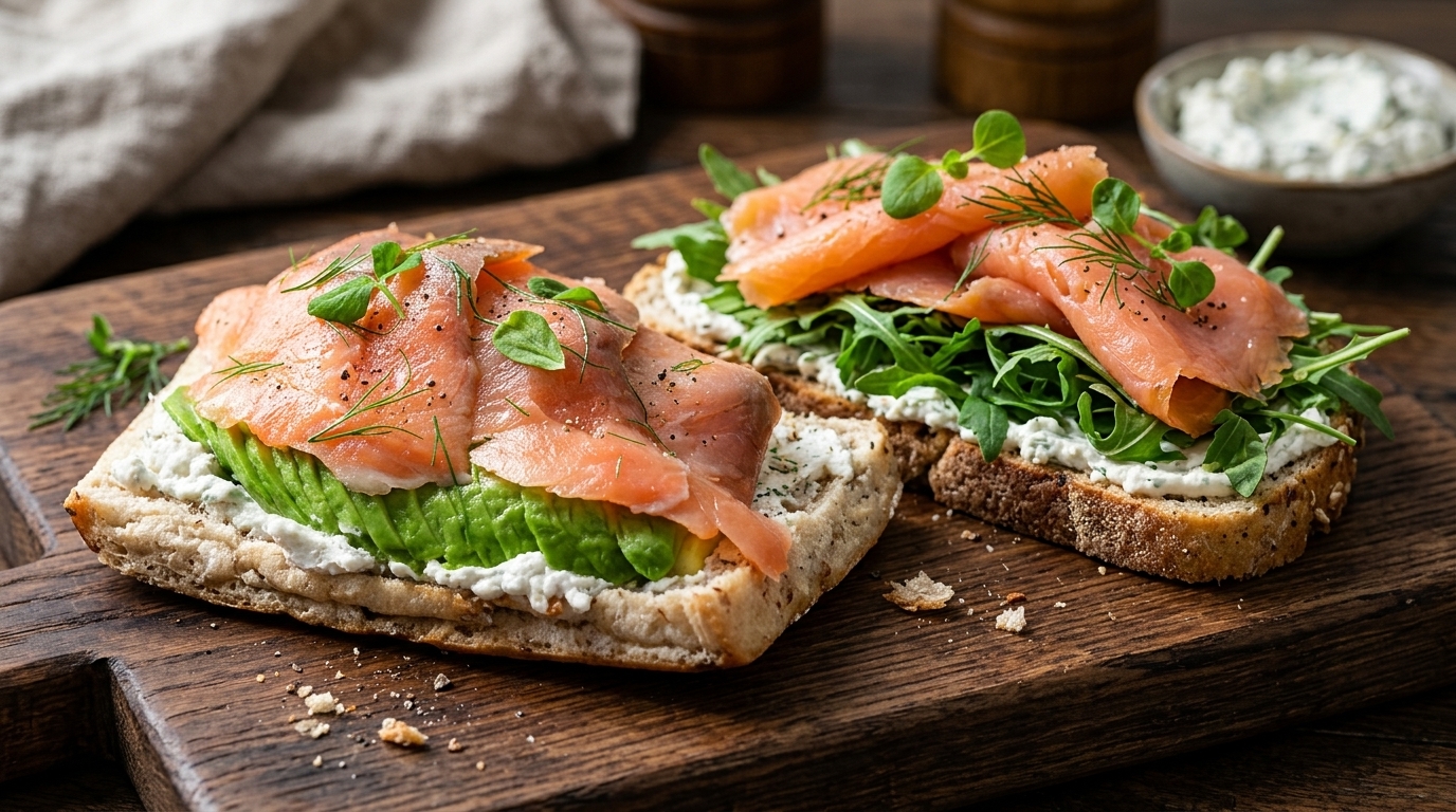 Panino Salutare con Salmone Affumicato e Formaggio Spalmabile