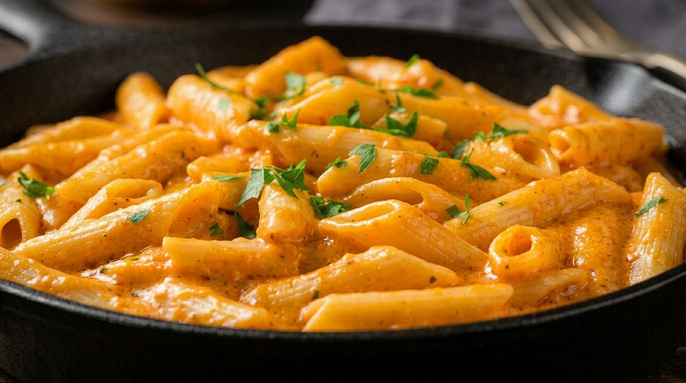Penne cremose al pomodoro e mozzarella filante